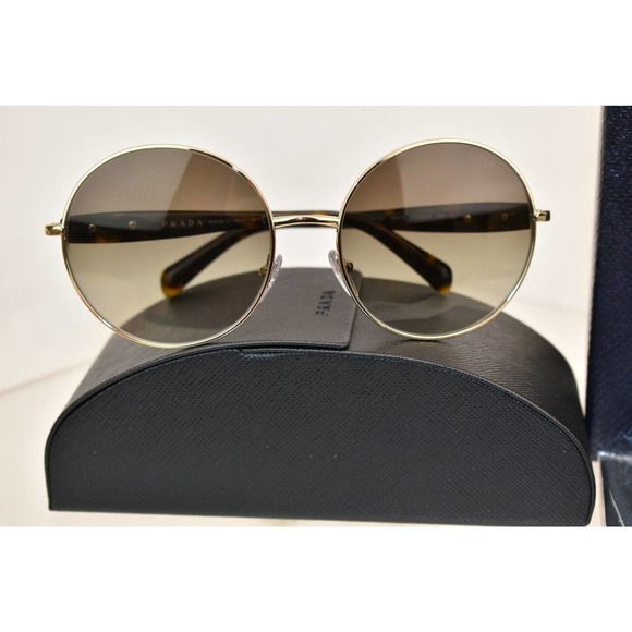 NIB PRADA SPR58V BROWN HAVANA LETTERING LOGO PLASTIC METAL FRAME SUNGLASSES main image 12
